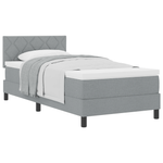 Casa si Gradina - Mobilier - Paturi si accesorii - Paturi - Pat cu arcuri cu saltea gri deschis 90x190 cm tesatura - Infinity.ro