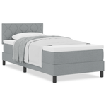 Casa si Gradina - Mobilier - Paturi si accesorii - Paturi - Pat cu arcuri cu saltea gri deschis 90x190 cm tesatura - Infinity.ro