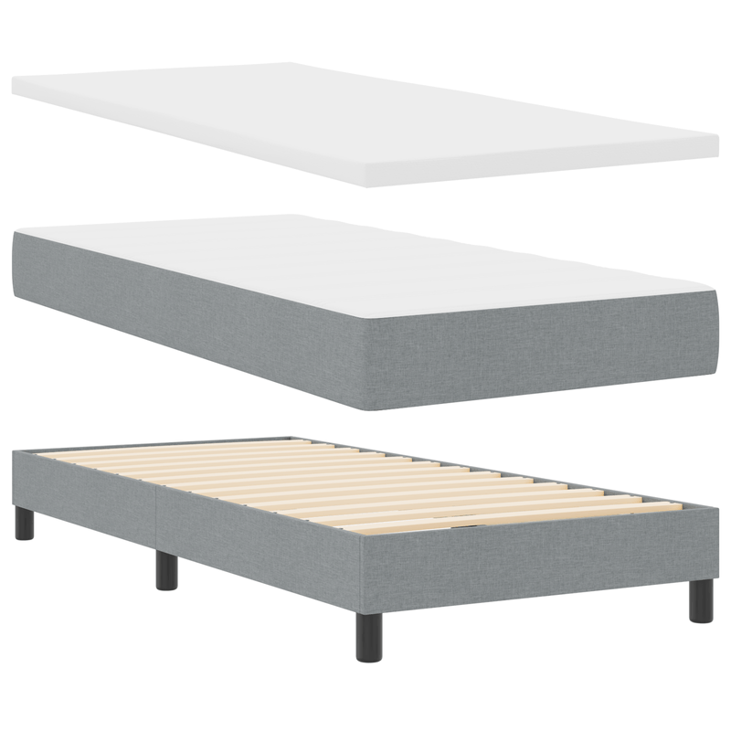 Casa si Gradina - Mobilier - Paturi si accesorii - Paturi - Pat cu arcuri cu saltea gri deschis 90x190 cm tesatura - Infinity.ro