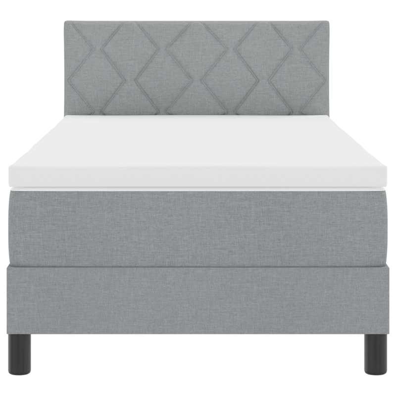 Casa si Gradina - Mobilier - Paturi si accesorii - Paturi - Pat cu arcuri cu saltea gri deschis 90x190 cm tesatura - Infinity.ro