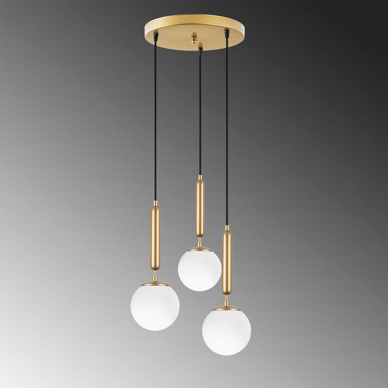 Casa si Gradina - Corpuri si surse de iluminat - Lustre si pendule - Candelabru, Opviq, metal, auriu lucios, 34x34x134 cm, 942FLG1474 - Infinity.ro