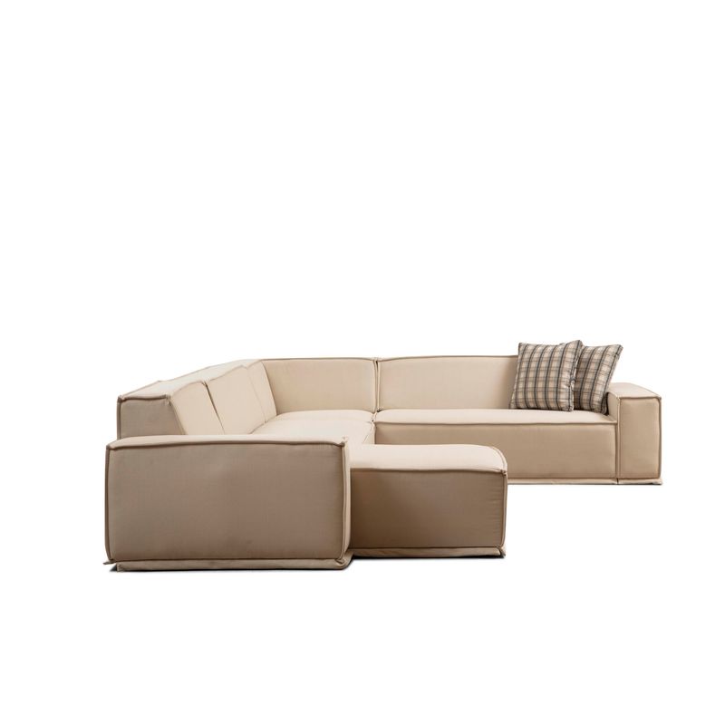 Casa si Gradina - Mobilier - Canapele si coltare - Coltare - Coltar, Atelier Del Sofa, lemn fag si pal, crem, 343x262x167 cm, material 100% poliester - Infinity.ro