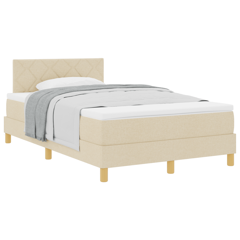 Casa si Gradina - Mobilier - Paturi si accesorii - Paturi - Pat cu arcuri cu saltea crem 120x200 cm tesatura - Infinity.ro