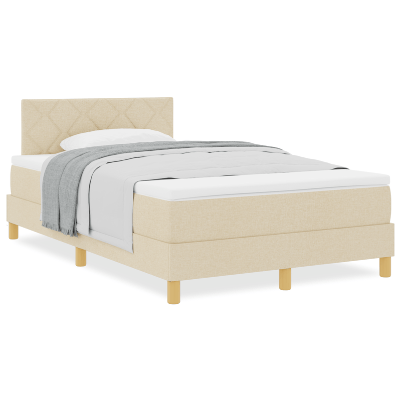 Casa si Gradina - Mobilier - Paturi si accesorii - Paturi - Pat cu arcuri cu saltea crem 120x200 cm tesatura - Infinity.ro