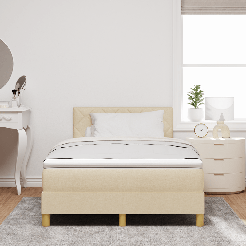 Casa si Gradina - Mobilier - Paturi si accesorii - Paturi - Pat cu arcuri cu saltea crem 120x200 cm tesatura - Infinity.ro