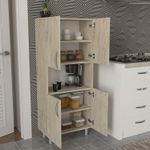 Casa si Gradina - Mobilier - Mobilier baie - Corpuri baie - Dulap baie, Hanah Home, pal melaminat, travertin, 59.5x29.5x140.3 cm - Infinity.ro