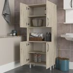 Casa si Gradina - Mobilier - Mobilier baie - Corpuri baie - Dulap baie, Hanah Home, pal melaminat, travertin, 59.5x29.5x140.3 cm - Infinity.ro