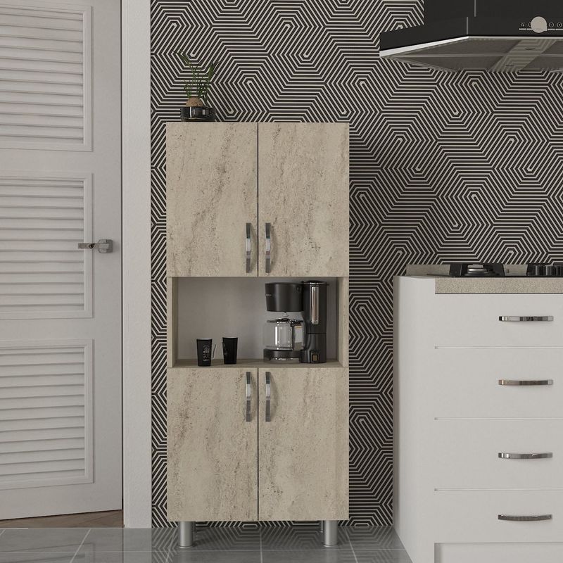 Casa si Gradina - Mobilier - Mobilier baie - Corpuri baie - Dulap baie, Hanah Home, pal melaminat, travertin, 59.5x29.5x140.3 cm - Infinity.ro