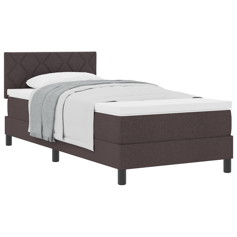 Casa si Gradina - Mobilier - Paturi si accesorii - Paturi - Pat cu Box Spring cu Saltea Maro Intunecat 100x200 cm Tesatura - Infinity.ro