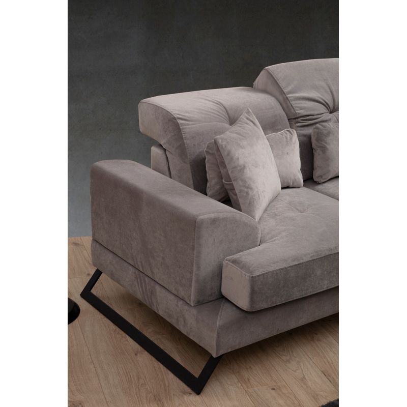 Casa si Gradina - Mobilier - Canapele si coltare - Canapele - Canapea 2 locuri, Hanah Home, lemn fag si pal, gri deschis, 185x100x92 cm - Infinity.ro