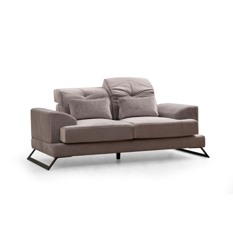 Casa si Gradina - Mobilier - Canapele si coltare - Canapele - Canapea 2 locuri, Hanah Home, lemn fag si pal, gri deschis, 185x100x92 cm - Infinity.ro