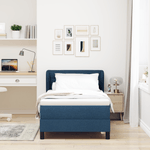 Casa si Gradina - Mobilier - Paturi si accesorii - Paturi - Pat box spring cu saltea, albastru, 90x200 cm, textil - Infinity.ro