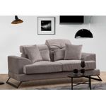 Casa si Gradina - Mobilier - Canapele si coltare - Canapele - Canapea 2 locuri, Hanah Home, lemn fag si pal, gri deschis, 185x100x92 cm - Infinity.ro
