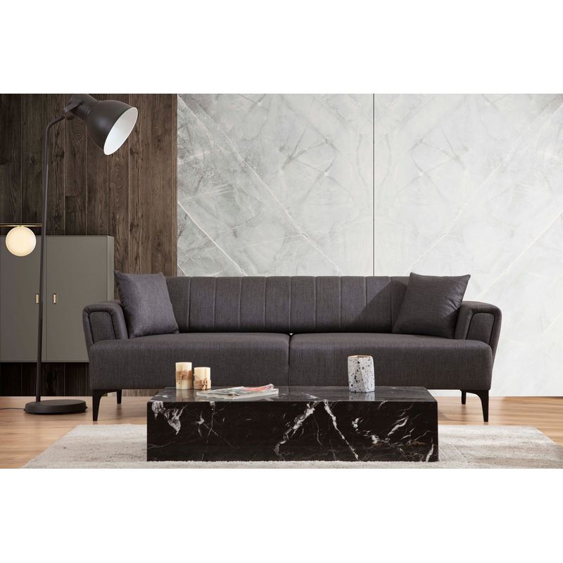 Casa si Gradina - Mobilier - Canapele si coltare - Canapele - Canapea extensibila, Atelier Del Sofa, lemn fag si placi aglomerate, gri inchis, 230x95x77 cm - Infinity.ro