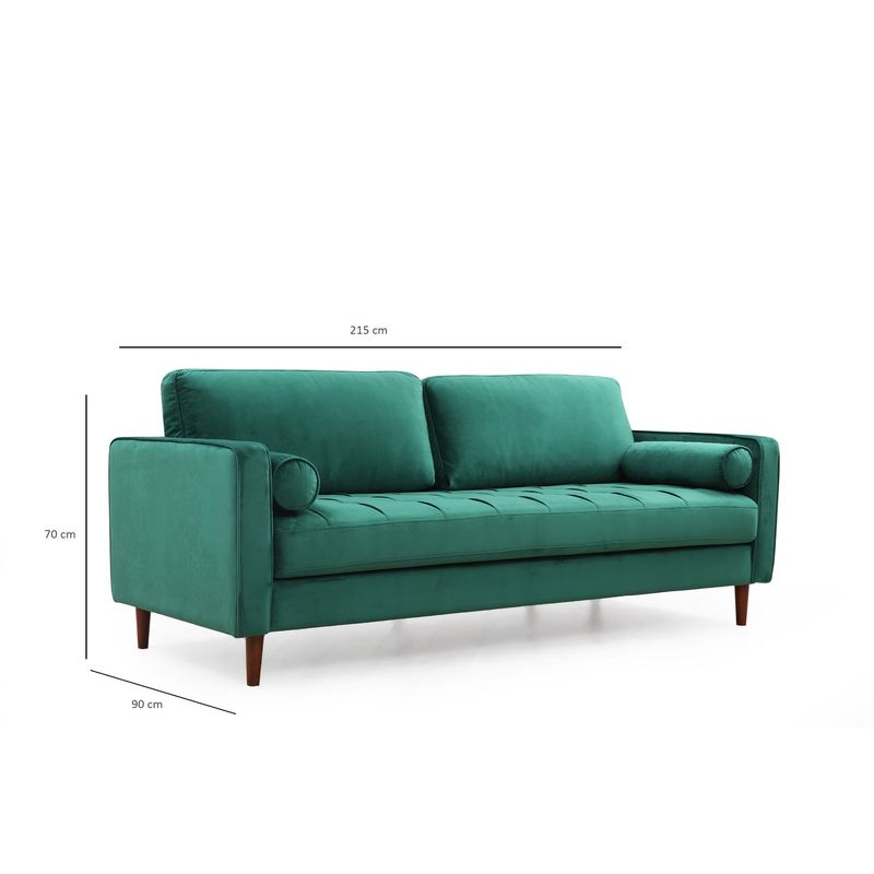 Casa si Gradina - Mobilier - Canapele si coltare - Canapele - Canapea 3 locuri, Atelier Del Sofa, lemn de fag si pal, verde, 215x90x70 cm - Infinity.ro