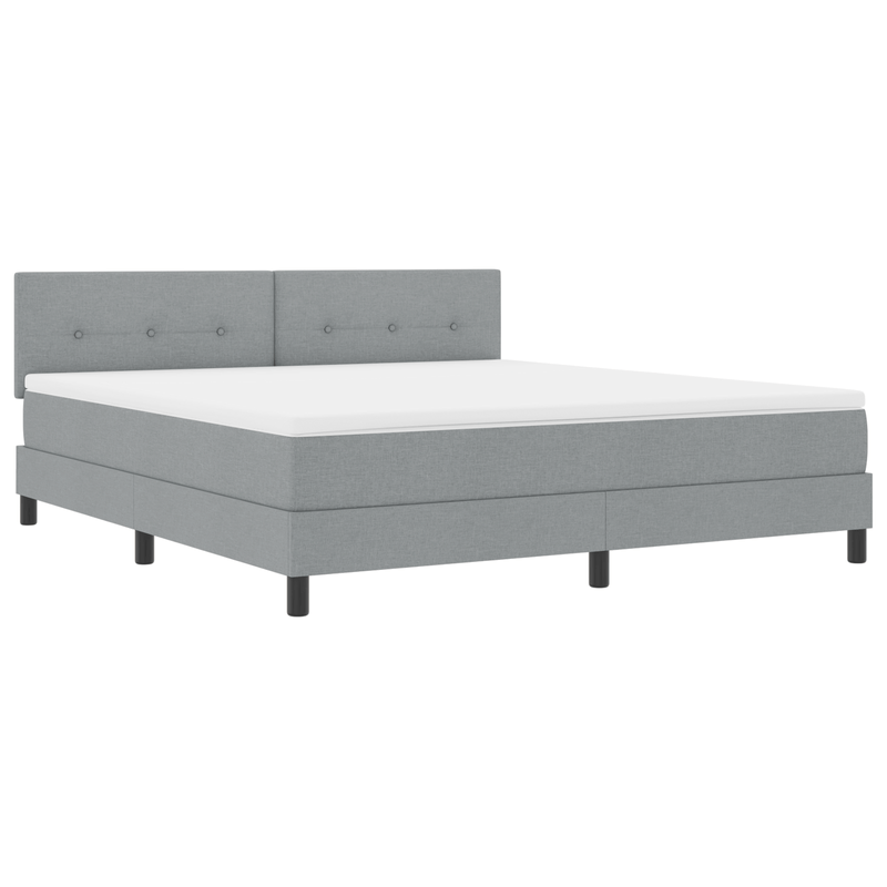 Casa si Gradina - Mobilier - Paturi si accesorii - Paturi - Pat cu arcuri cu saltea gri deschis 180x200 cm tesatura - Infinity.ro
