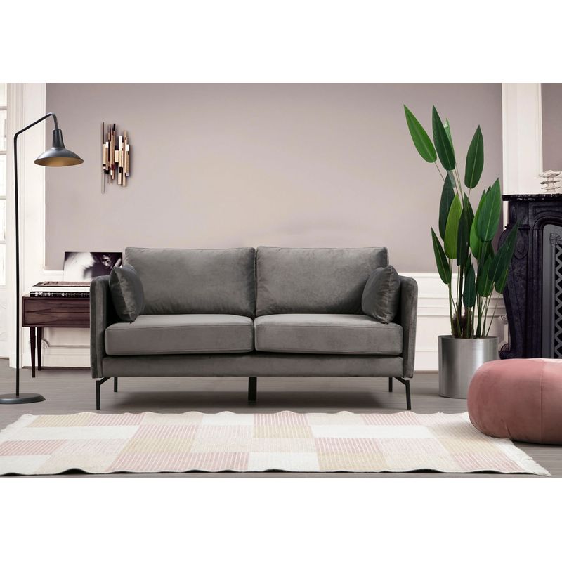 Casa si Gradina - Mobilier - Canapele si coltare - Canapele - Canapea 2 locuri, Hanah Home, lemn fag, gri, 177x87x90 cm - Infinity.ro