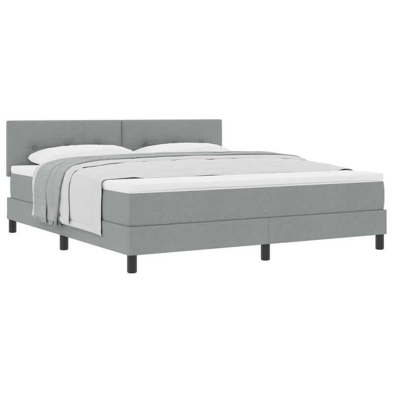 Casa si Gradina - Mobilier - Paturi si accesorii - Paturi - Pat cu arcuri cu saltea gri deschis 180x200 cm tesatura - Infinity.ro