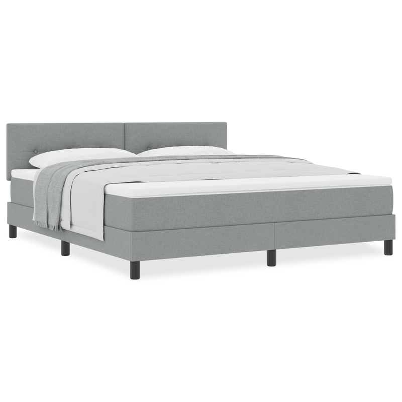 Casa si Gradina - Mobilier - Paturi si accesorii - Paturi - Pat cu arcuri cu saltea gri deschis 180x200 cm tesatura - Infinity.ro