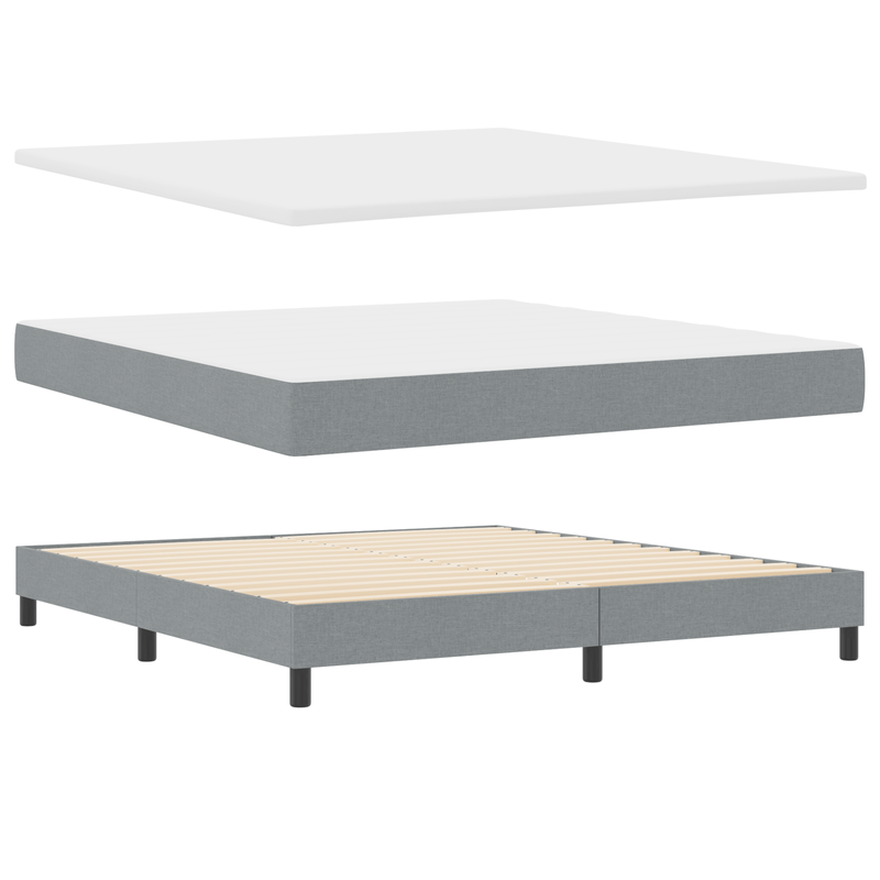 Casa si Gradina - Mobilier - Paturi si accesorii - Paturi - Pat cu arcuri cu saltea gri deschis 180x200 cm tesatura - Infinity.ro