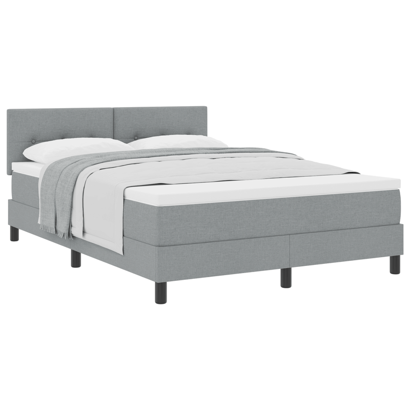 Casa si Gradina - Mobilier - Paturi si accesorii - Paturi - Pat cu saltea gri deschis 160x200 cm tesatura - Infinity.ro