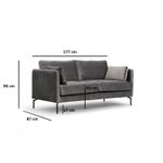 Casa si Gradina - Mobilier - Canapele si coltare - Canapele - Canapea 2 locuri, Hanah Home, lemn fag, gri, 177x87x90 cm - Infinity.ro
