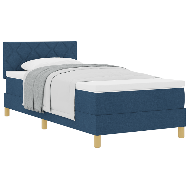 Casa si Gradina - Mobilier - Paturi si accesorii - Paturi - Pat cu arcuri cu saltea albastra 100x200 cm tesatura - Infinity.ro