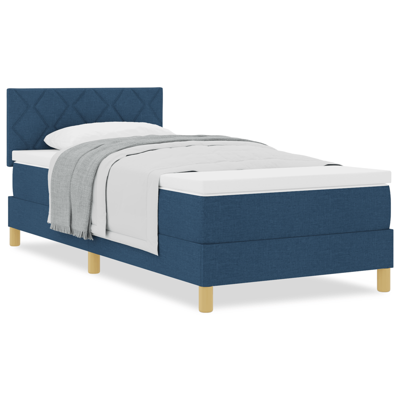 Casa si Gradina - Mobilier - Paturi si accesorii - Paturi - Pat cu arcuri cu saltea albastra 100x200 cm tesatura - Infinity.ro