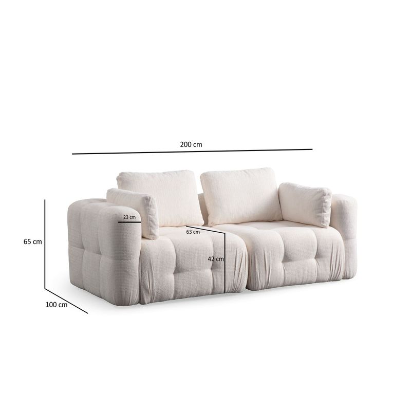 Casa si Gradina - Mobilier - Canapele si coltare - Canapele - Canapea 2 locuri, Atelier Del Sofa, poliester, alb, 300x120x65 cm - Infinity.ro
