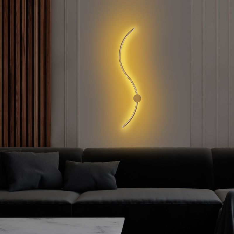 Casa si Gradina - Corpuri si surse de iluminat - Plafoniere, aplice si spoturi - Aplica de perete, Opviq, metal, auriu, 90x17x10 cm, led 14w - Infinity.ro