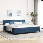 Casa si Gradina - Mobilier - Paturi si accesorii - Paturi - Pat cu arcuri cu saltea albastra 200x200 cm tesatura - Infinity.ro