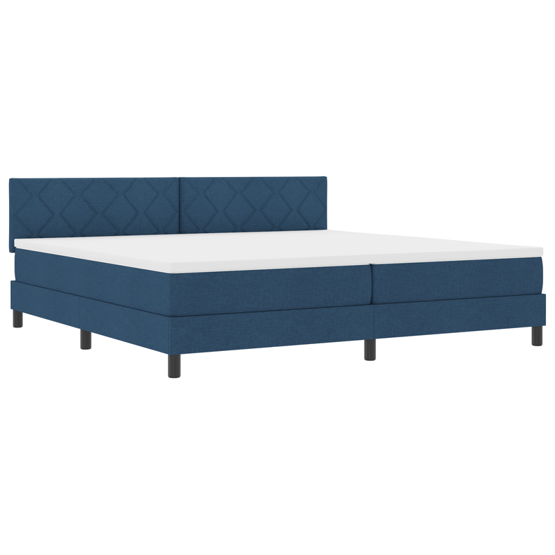 Casa si Gradina - Mobilier - Paturi si accesorii - Paturi - Pat cu arcuri cu saltea albastra 200x200 cm tesatura - Infinity.ro