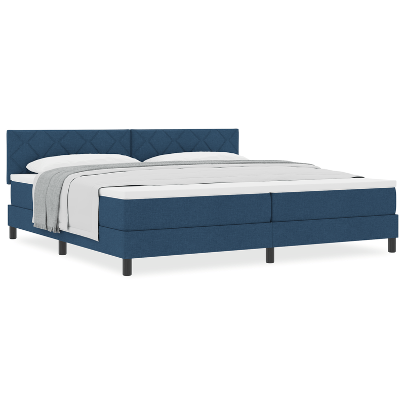 Casa si Gradina - Mobilier - Paturi si accesorii - Paturi - Pat cu arcuri cu saltea albastra 200x200 cm tesatura - Infinity.ro