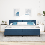 Casa si Gradina - Mobilier - Paturi si accesorii - Paturi - Pat cu arcuri cu saltea albastra 200x200 cm tesatura - Infinity.ro