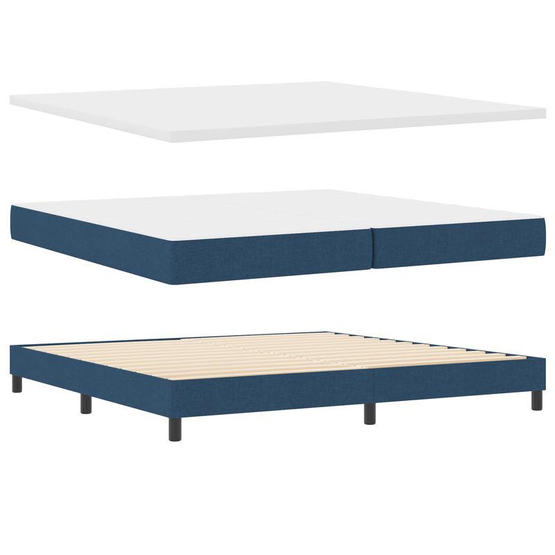 Casa si Gradina - Mobilier - Paturi si accesorii - Paturi - Pat cu arcuri cu saltea albastra 200x200 cm tesatura - Infinity.ro