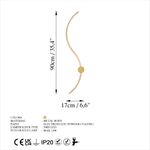 Casa si Gradina - Corpuri si surse de iluminat - Plafoniere, aplice si spoturi - Aplica de perete, Opviq, metal, auriu, 90x17x10 cm, led 14w - Infinity.ro