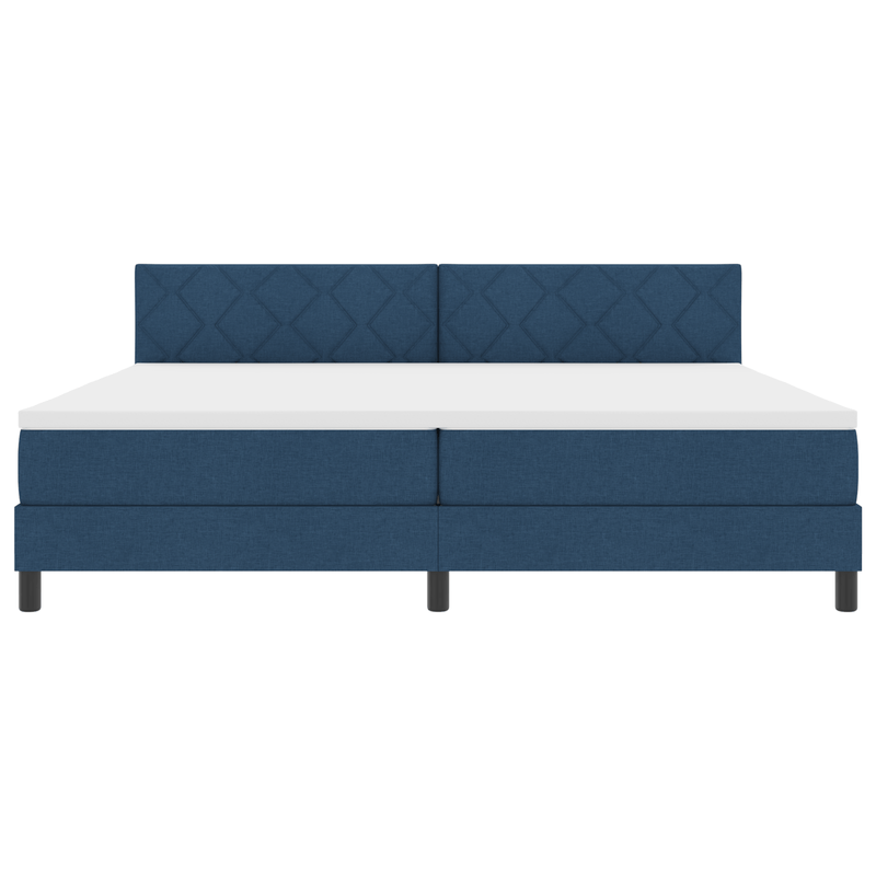 Casa si Gradina - Mobilier - Paturi si accesorii - Paturi - Pat cu arcuri cu saltea albastra 200x200 cm tesatura - Infinity.ro