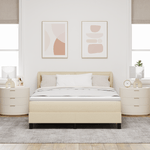 Casa si Gradina - Mobilier - Paturi si accesorii - Paturi - Pat Box Spring cu Saltea Crem 140x190 cm Fabrics - Infinity.ro