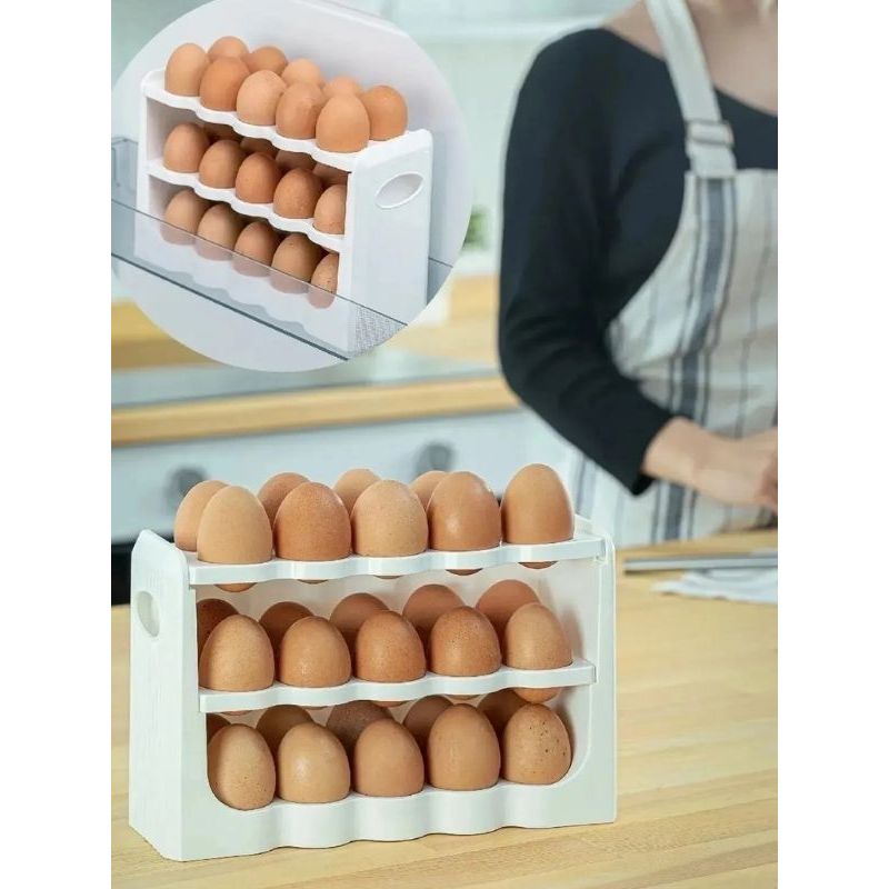 Electronice si Electrocasnice - Aparate frigorifice - Accesorii aparate frigorifice - Suport pentru oua, Hermia, plastic, alb, 14,7x10x27 cm - Infinity.ro