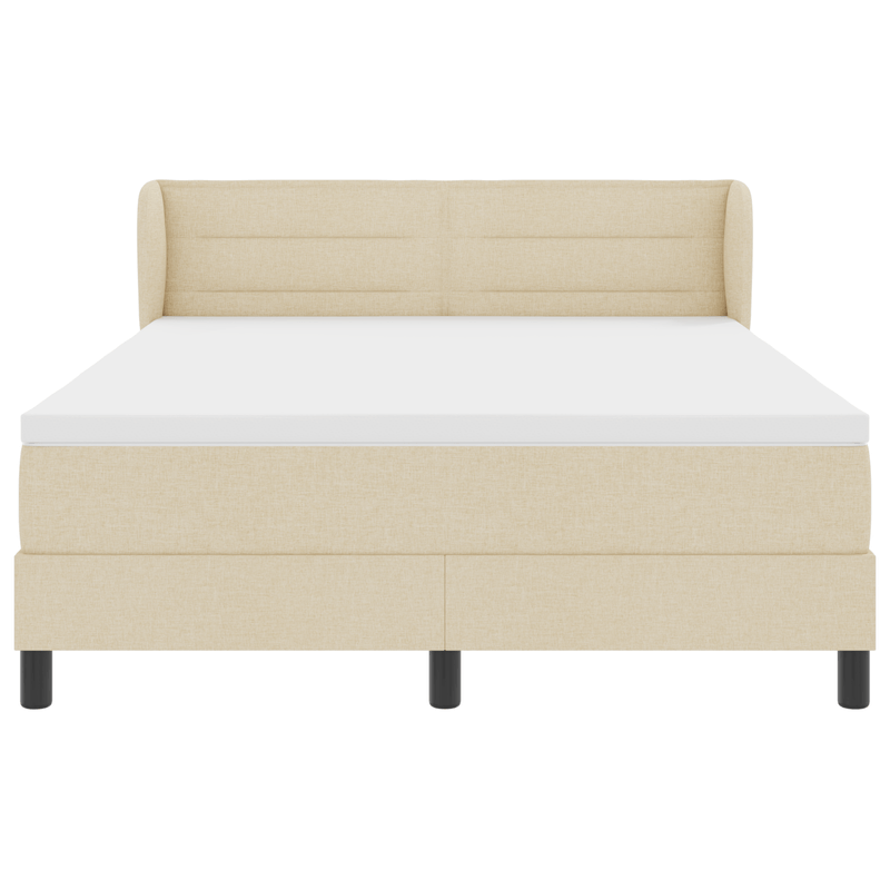 Casa si Gradina - Mobilier - Paturi si accesorii - Paturi - Pat Box Spring cu Saltea Crem 140x190 cm Fabrics - Infinity.ro
