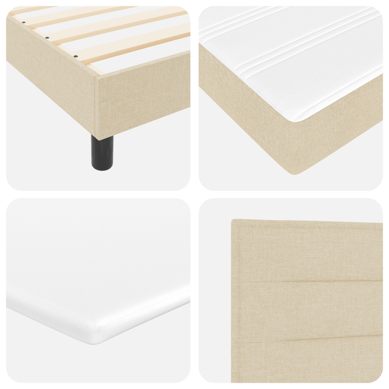 Casa si Gradina - Mobilier - Paturi si accesorii - Paturi - Pat Box Spring cu Saltea Crem 140x190 cm Fabrics - Infinity.ro