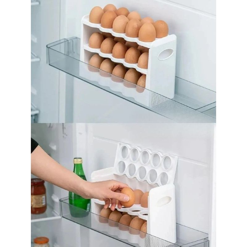 Electronice si Electrocasnice - Aparate frigorifice - Accesorii aparate frigorifice - Suport pentru oua, Hermia, plastic, alb, 14,7x10x27 cm - Infinity.ro