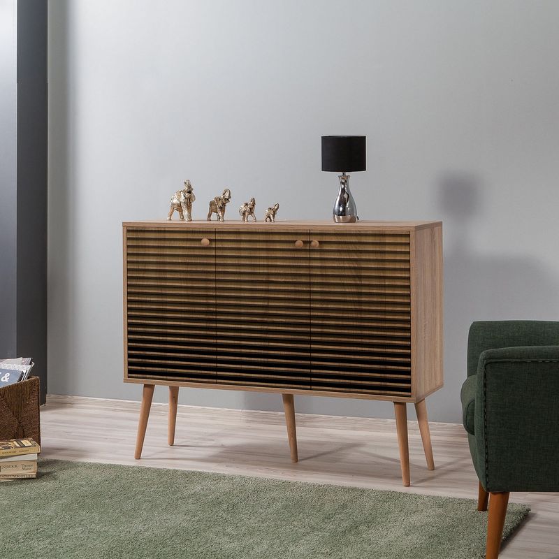 Casa si Gradina - Mobilier - Comode si corpuri - Console - Consola, Hanah Home, pal melaminat, stejar sonoma, 120x36x90 cm, 863SPH3419 - Infinity.ro