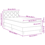 Casa si Gradina - Mobilier - Paturi si accesorii - Paturi - Pat cu arcuri cu saltea gri deschis 90x200 cm tesatura - Infinity.ro