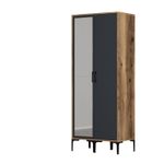 Casa si Gradina - Mobilier - Dulapuri si sifoniere - Sifoniere - Sifonier, Hanah Home, pal melaminat, nuc si antracit, 80x47.5x201.4 cm, 845HCT5429 - Infinity.ro