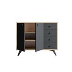 Casa si Gradina - Mobilier - Comode si corpuri - Comode - Comoda, Hanah Home, pal melaminat, stejar si antracit, 100x35x82 cm, 811MDD4148 - Infinity.ro