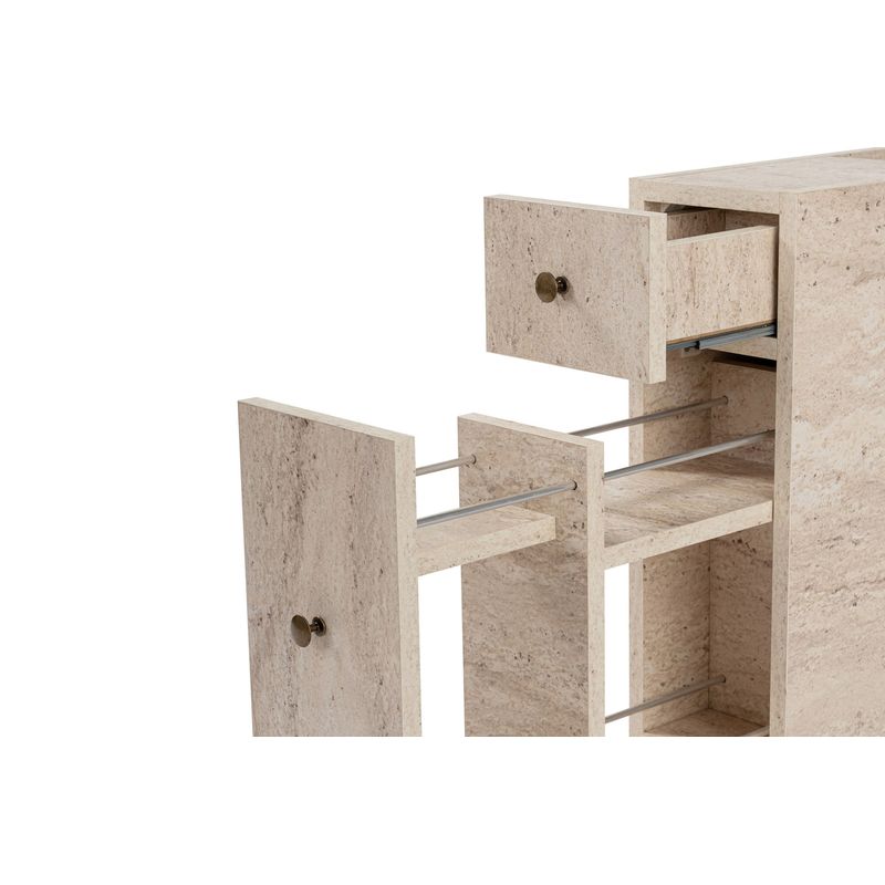 Casa si Gradina - Mobilier - Mobilier baie - Comode baie - Comoda baie, Hanah Home, pal melaminat, travertin, 20x60x55 cm - Infinity.ro