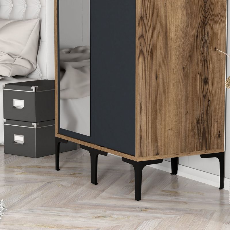 Casa si Gradina - Mobilier - Dulapuri si sifoniere - Sifoniere - Sifonier, Hanah Home, pal melaminat, nuc si antracit, 80x47.5x201.4 cm, 845HCT5429 - Infinity.ro