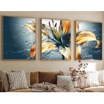Casa si Gradina - Decoratiuni - Tablouri - Tablou decorativ inramat, Wallxpert, mdf si lemn masiv, multicolor, 50x70 cm, set 3 piese, 693BSE1558 - Infinity.ro