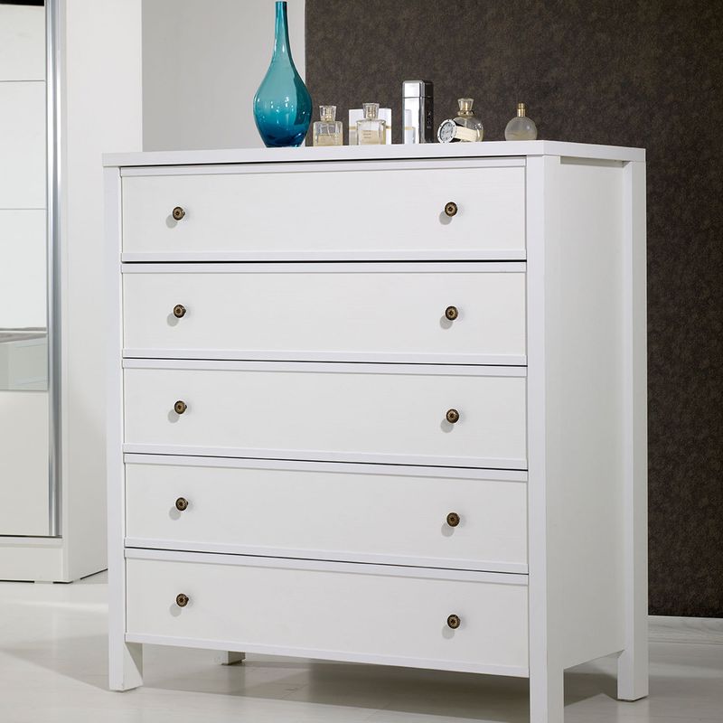Casa si Gradina - Mobilier - Comode si corpuri - Comode - Comoda, Hanah Home, pal melaminat, alb, 100x47x110 cm - Infinity.ro